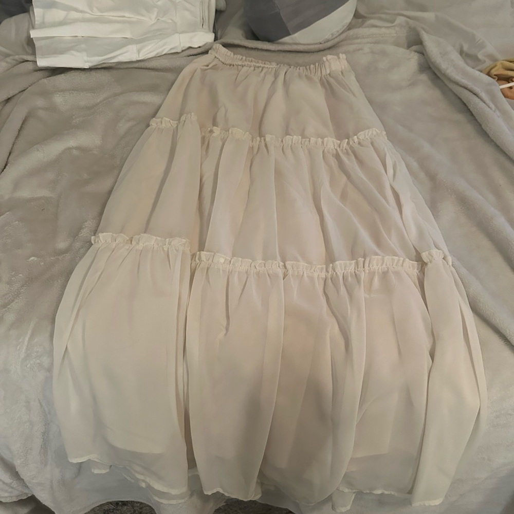 SHEIN Cream Maxi A-Line Skirt